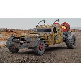 3D Post Apocalyptic Hot Rod model